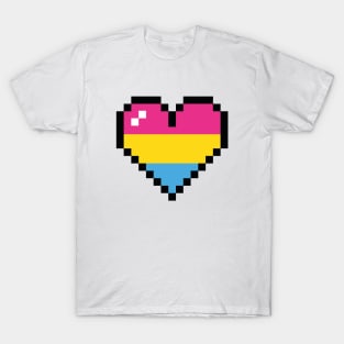 Pansexual 8 bit heart T-Shirt